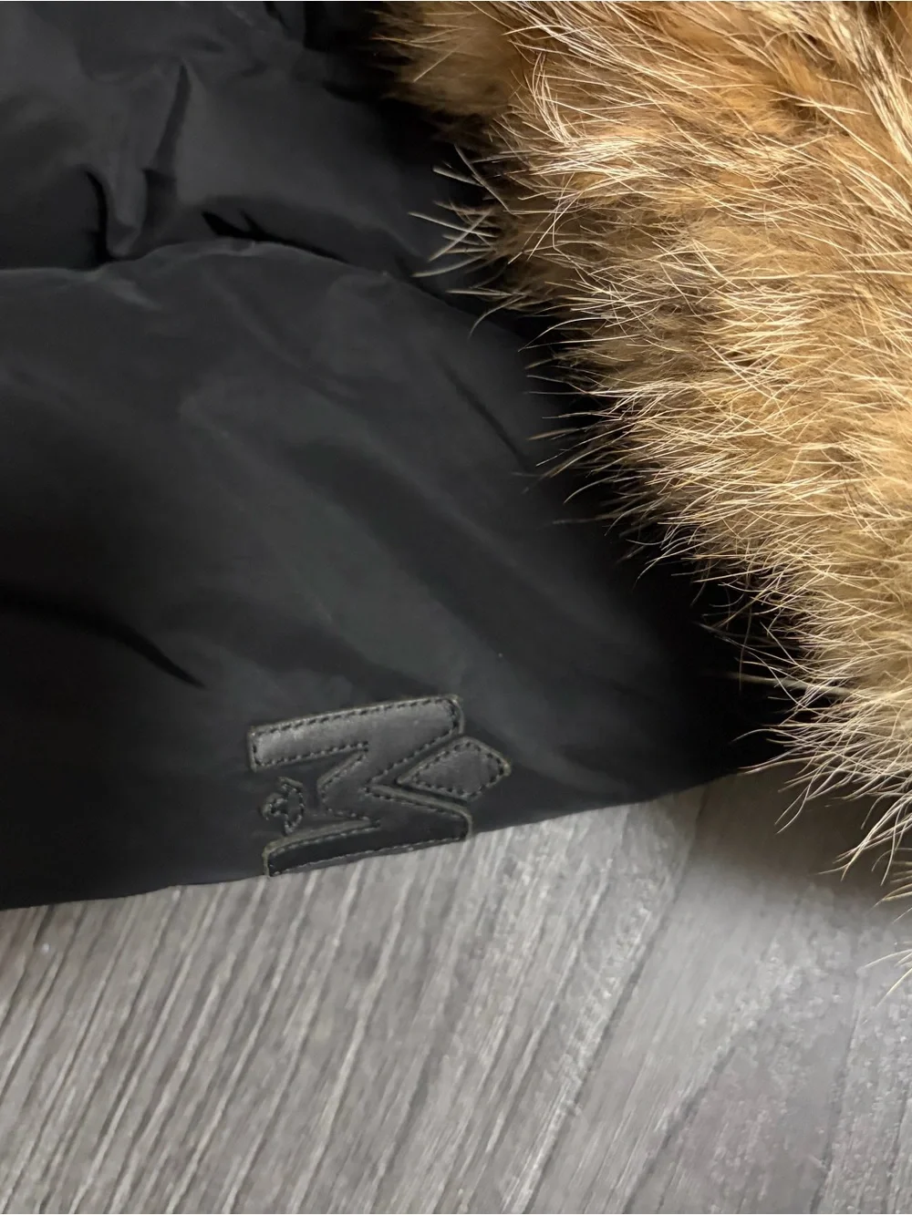 Moose Knuckles Black Parka with Fur-Trim Hood